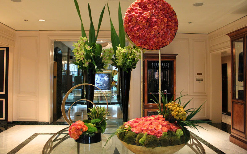 Hotel flower display