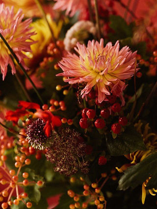 Novemeber Flower arrangement using all autumn colours