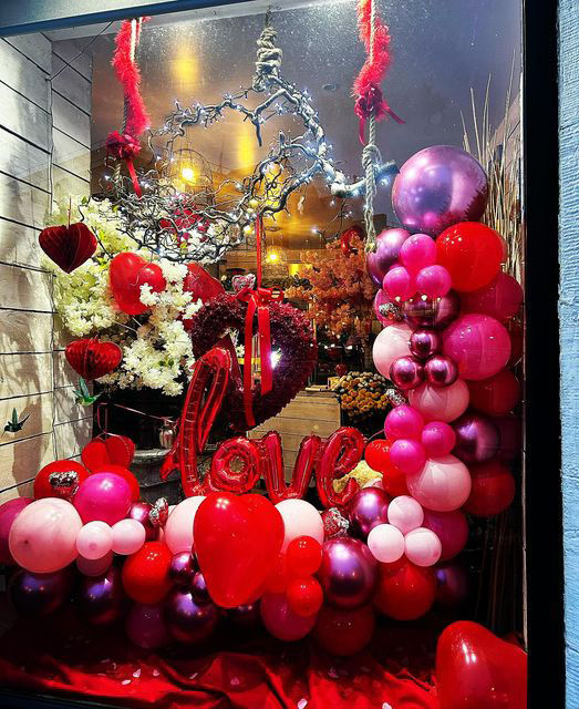Valentine's Window Ann Baff Flowers