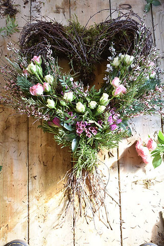 Heart shaped funeral tribute