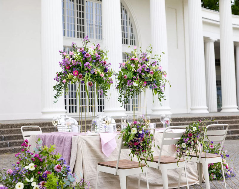 Wedding table with flowers