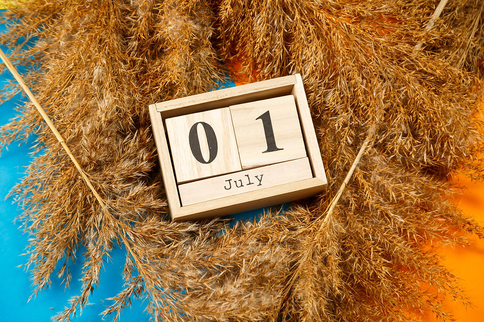 wooden calendar marking 1st July